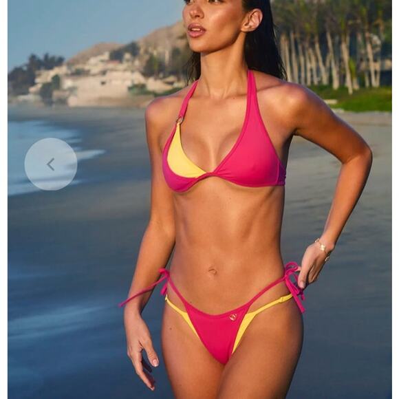 Aquaviva - Nutcracker Bikini Top & Bottoms in Pink & Yellow - Picture 6 of 6